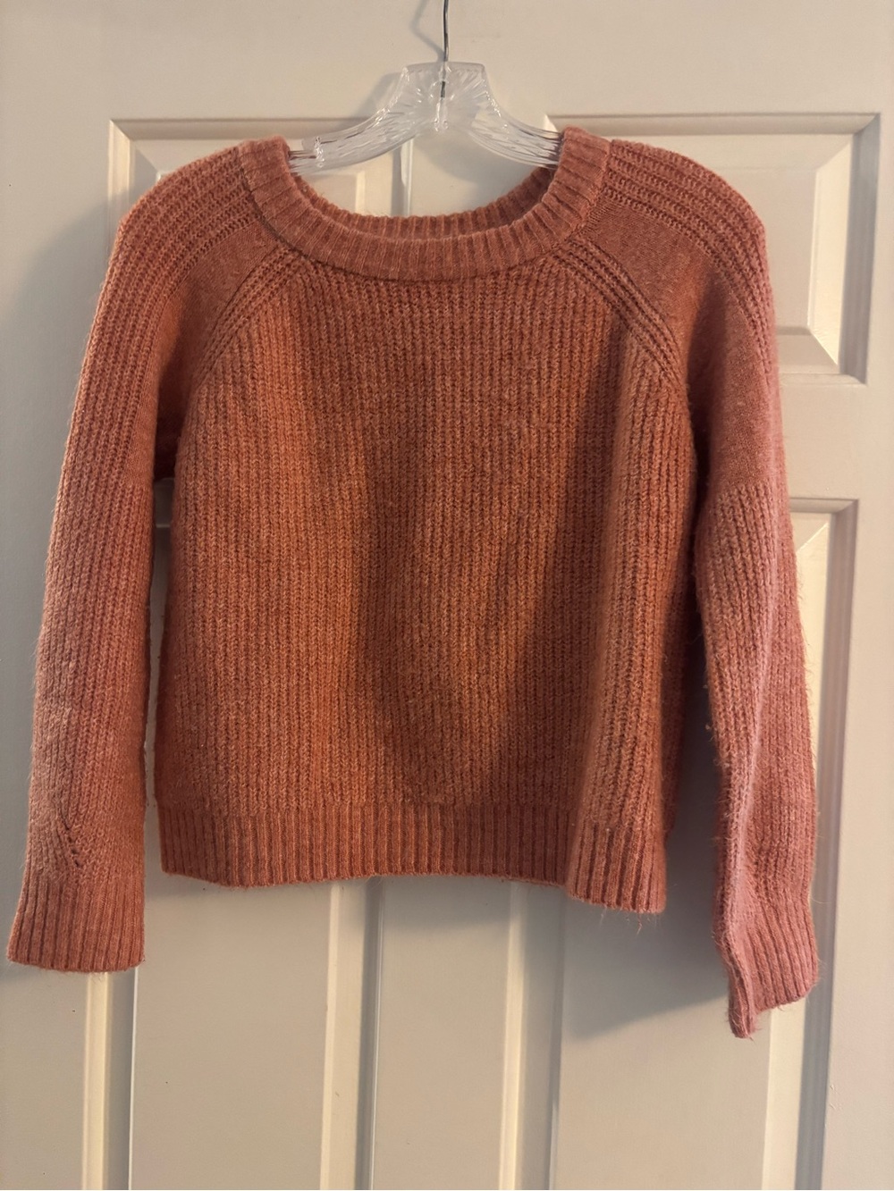 Copper Key Big Girl's Crewneck Sweater in Rose Clay